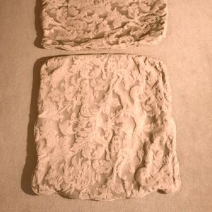 Set of 2 Large Tan Damask Print Throw Pillow covers